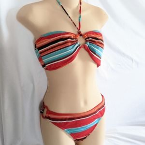 Mossimo Bikini Red Swimsuit Top Sz L, Bottom Sz M